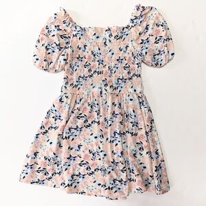 BCBG Girls Pink and Blue Smocked Sundress with Puff Sleeves